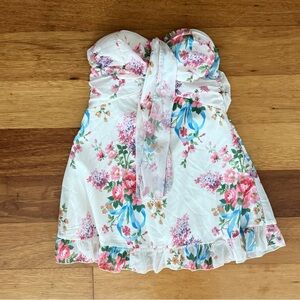 Floral Strapless Spring Dress